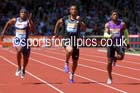 Chijindu Ujah (GB), Jimmy Vacaut (France) and Michael Rodgers (USA) mens 100 metres heats, IAAF Diamond League, Birmingham. Photo: David T. Hewitson/Sports for All Pics